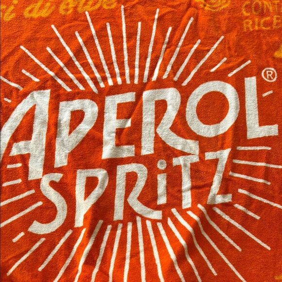 A Taste of Italy 🇮🇹 Aperol Spritz 🥂 Neon Orange and White Fringed Beach 🏖️ Towel - Picture 3 of 17